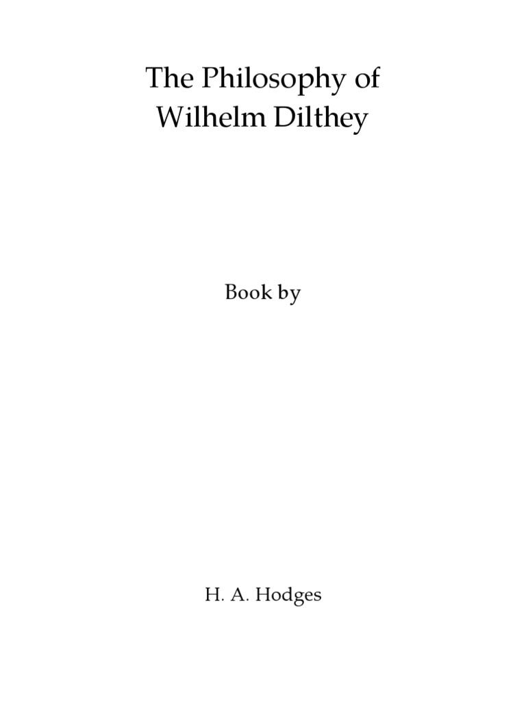 The Philosophy of Wilhelm Dilthey Empiricism