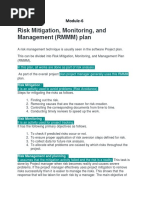 Risk Mitigation, Monitoring, and Management (RMMM) Plan: Module-6