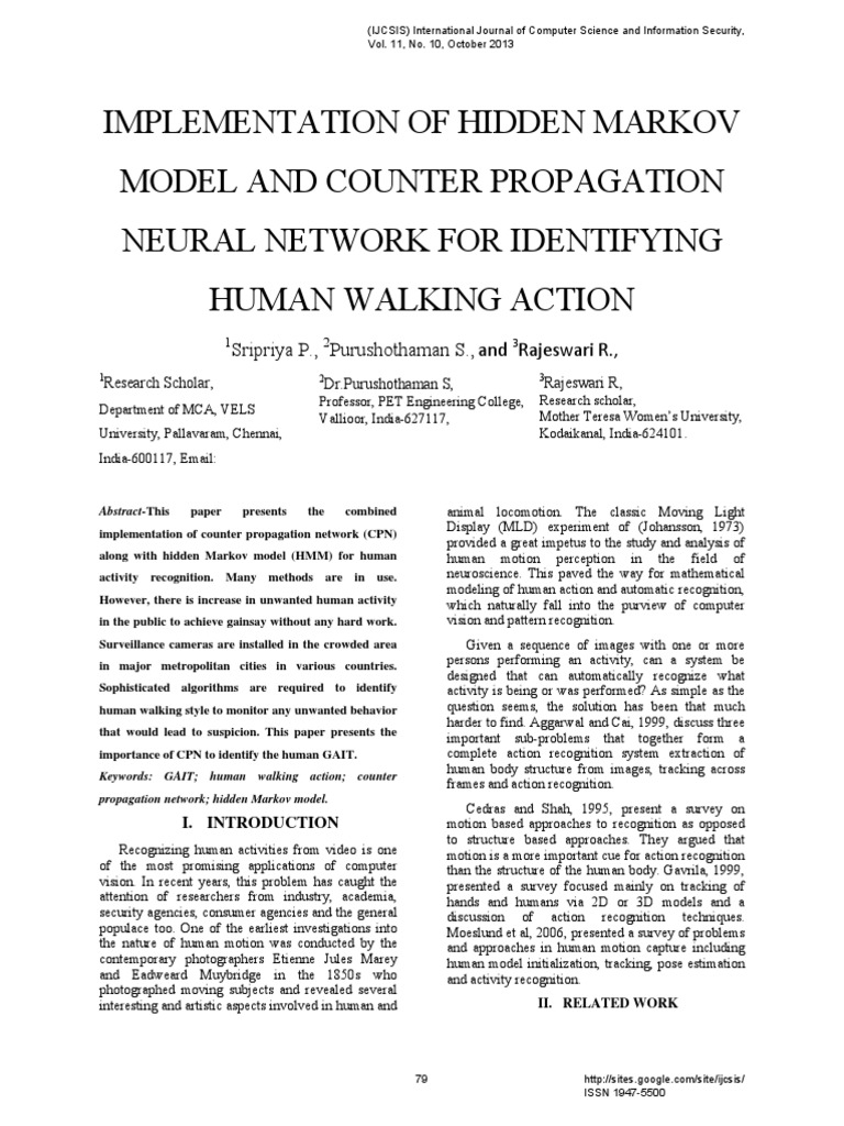 Implementation of Hidden Markov Model and Counter Propagation Neural ...