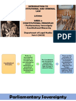 Week 4 Parliamentary Sovereignty and Constitutional Monarchy