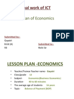 Ict Lesson Plan - Economics