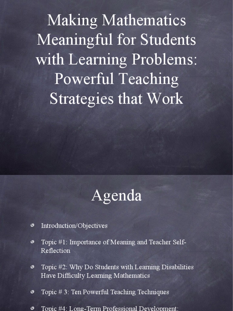 Strategies for Teaching Math to Learners | PDF | Experience | Concept