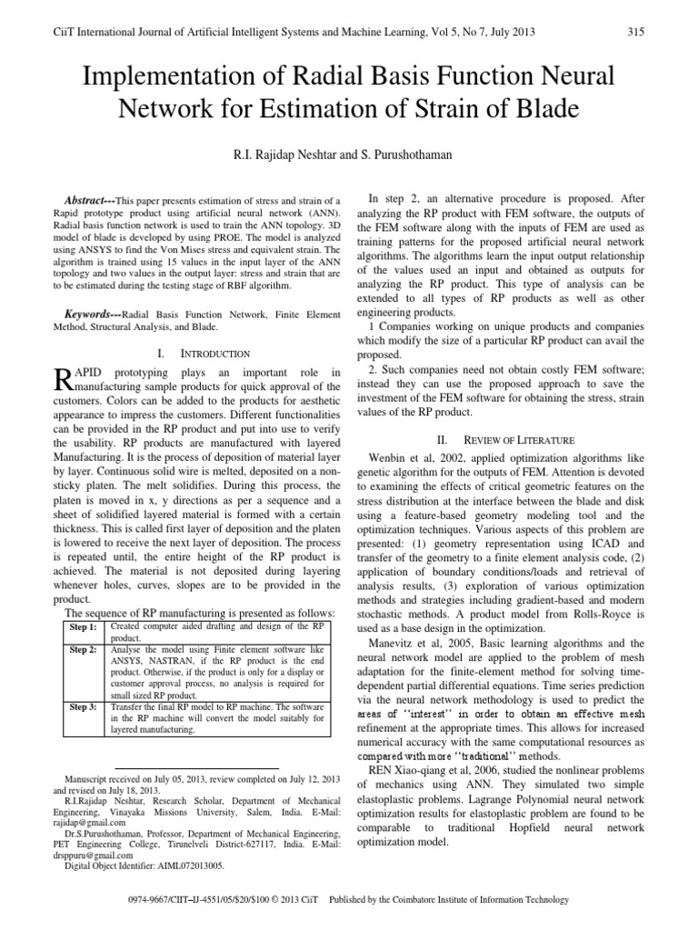 Implementation of Radial Basis Function Neural Network For Estimation ...