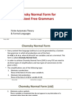 Chomsky Normal Form For Context Free Grammars: Finite Automata Theory & Formal Languages