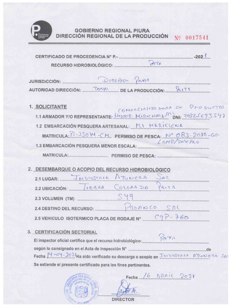 Certificado de Procedencia - 14-04-2021 | PDF
