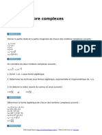 Nombre Complexes Exercices Maths Terminale S Corriges en PDF