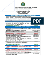 Calendário UFPB 2022.2
