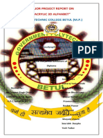 Govt. Polytechnic College Betul (M.P.) : Major Project Report On " Acrylic 3D Alfhabet"