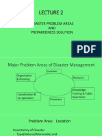 Disaster Problem Areas AND Preparedness Solution