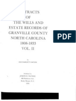 Index To Wills & Estate Records Granville County NC, 1808-1833