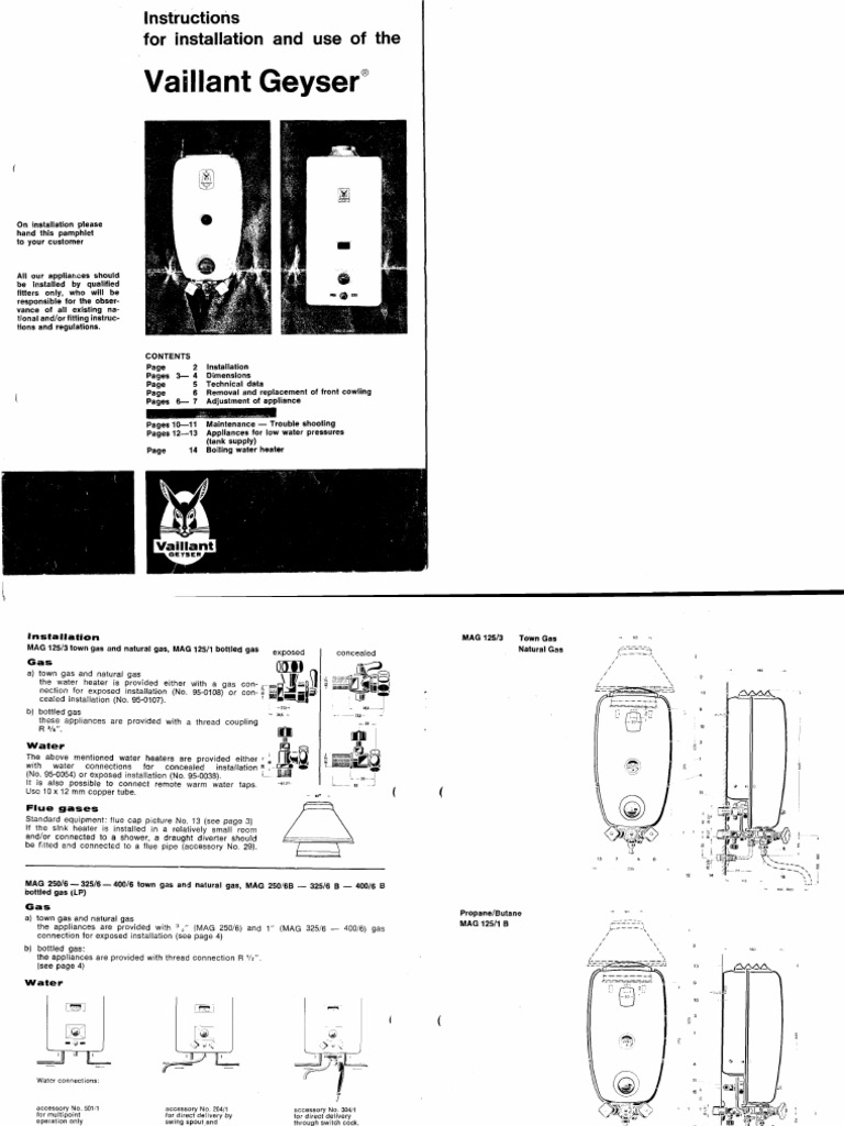 Valiant Water Heater Manual | PDF | Water Heating | Tap (Valve)