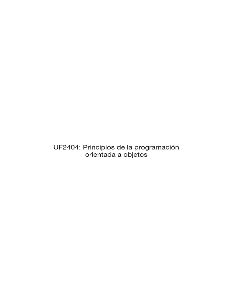Principios de Programación Orientada a Objetos | PDF | Objeto ...