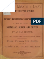 Three Meals a Day Kitchen Diary 1884 Bill of Fare Breakfast Dinner Supper