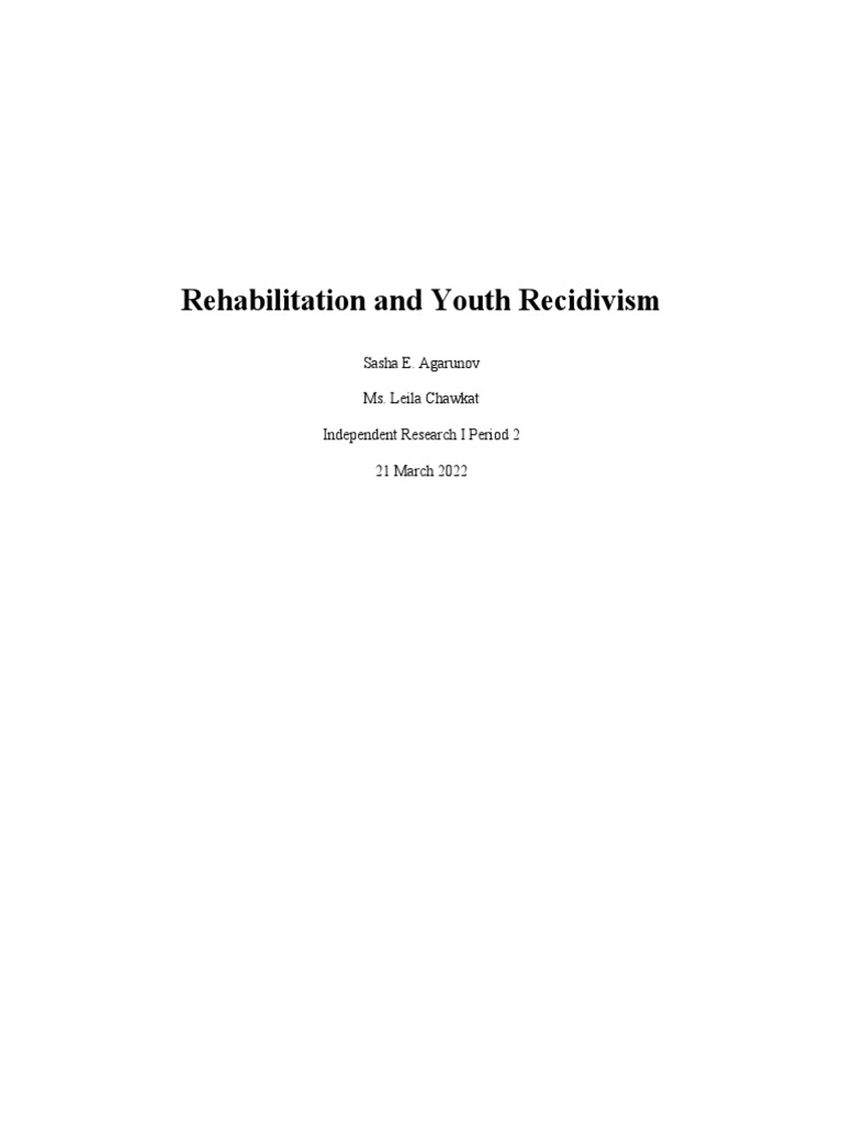 Reducing Youth Recidivism | PDF | Juvenile Delinquency | Recidivism