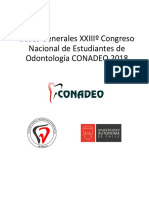 Bases Generales Xxiiiº Congreso Nacional de Estudiantes de Odontología Conadeo 2018