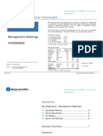 Pharma Companies - Management Meet Note - SBICAP Securities