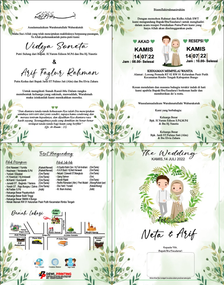 Undangan Pernikahan Neta & Arif | PDF