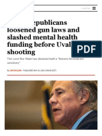 Texas Republicans Loosened Gun Laws and Slashed Mental Health Funding Before Uvalde Shooting