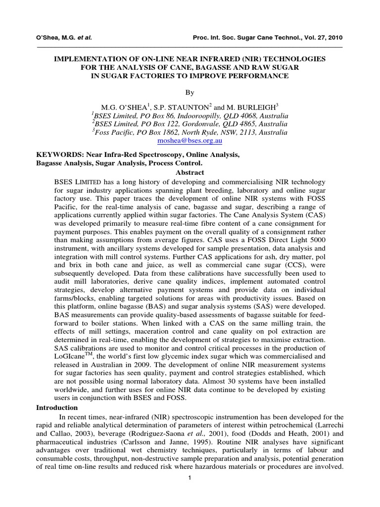 FP 39 O'Shea Download Free PDF Sugarcane Glycemic Index
