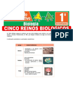 Cinco Reinos Biologicos para Primer Grado de Secundaria