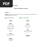 Trigonometric Function Graphing Worksheet | PDF | Phase (Waves) | Graph ...