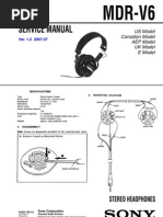 Download Sony MDR-V6 service manual by SamZagami SN57614112 doc pdf