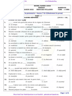 12th French - Public Exam 2022 Model Question Paper With Answer Keys 1 - PDF Download