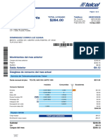 Estado de Cuenta $284.00: Movimientos Del Mes Anterior Total