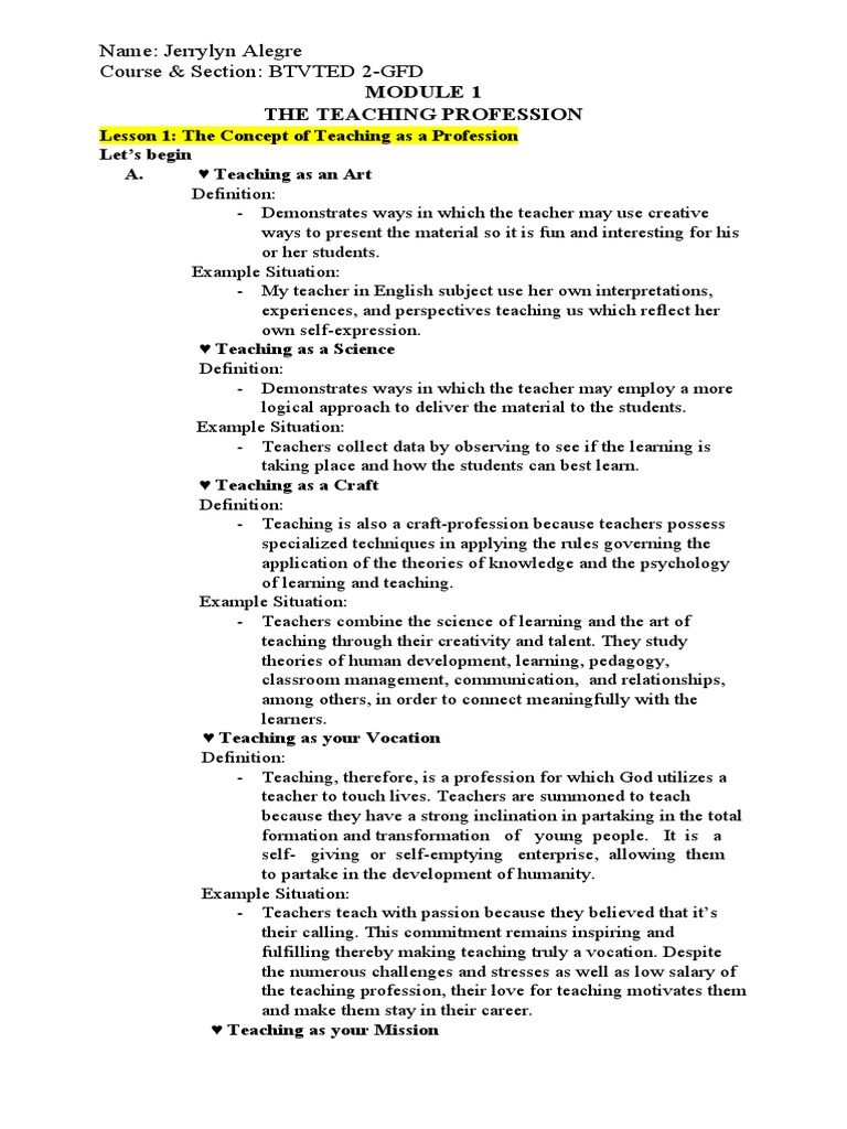 The Teaching Profession | PDF | Curriculum | Teachers