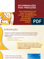 Slide Recomendações para Pregar em SVES EXP. ORAÇÃO Etc