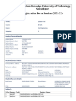 Madan Mohan Malaviya University of Technology, Gorakhpur Registration Form Session (2021-22)