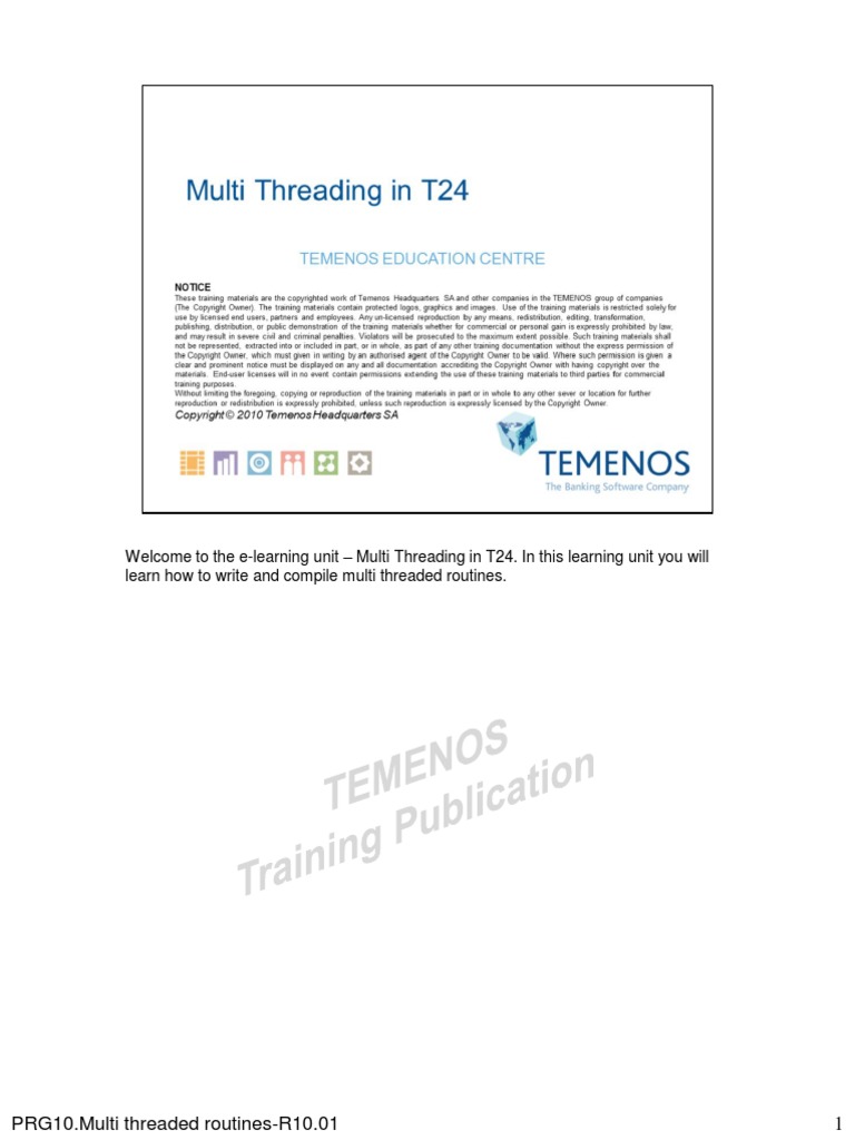 Multi-Threading in T24: A Guide | PDF | Subroutine | Thread (Computing)