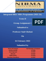 Integrated BBA-MBA Programme (2021-26) Term-II Group Assignment-1 Submitted To Professor Smit Ghelani On 26 February 2022 Submitted by