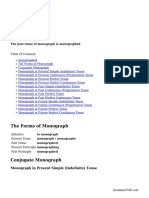 Monograph Past Tense - Verb Forms, Conjugate MONOGRAPH
