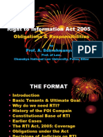Right To Information Act 2005: Obligations & Responsibilities