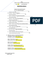 A. Complete The Information Using Reported Speech