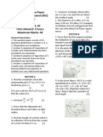 Sample Question Paper Mathematics-Standard (041) Class - IX Term 2 Session: 2021-22 Time Allowed: 2 Hours Maximum Marks: 40