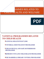 Programmes Related To Child Health and Welfare