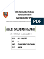 Analisis Evaluasi Pembelajaran