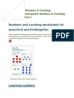 Kindergarten Numbers & Counting WorksheetsKindergarten Numbers & Counting Worksheets  Part 1 