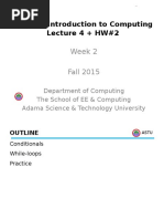 Introduction To Computing Lecture 4 + HW#2: Week 2