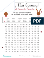 Word Search Puzzle: Spring Has Sprung!