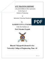 Inplant Training Report: SAMEER GUPTA (1714110553) Prof. Priyanka Paygude