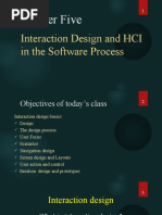 Chapter Five: Interaction Design and HCI in The Software Process