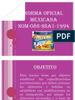 NOM-086-SSA1-1994 especificaciones alimentos bebidas modificadas