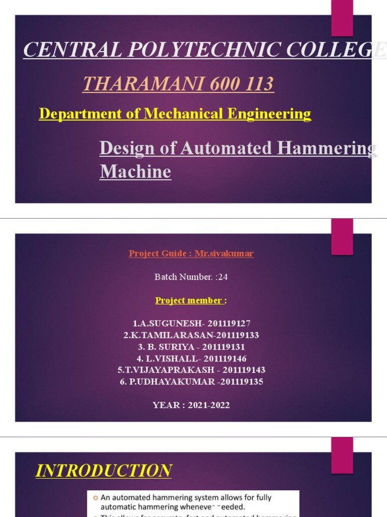 Automatic Hammering Presentation PDF Machines Screw