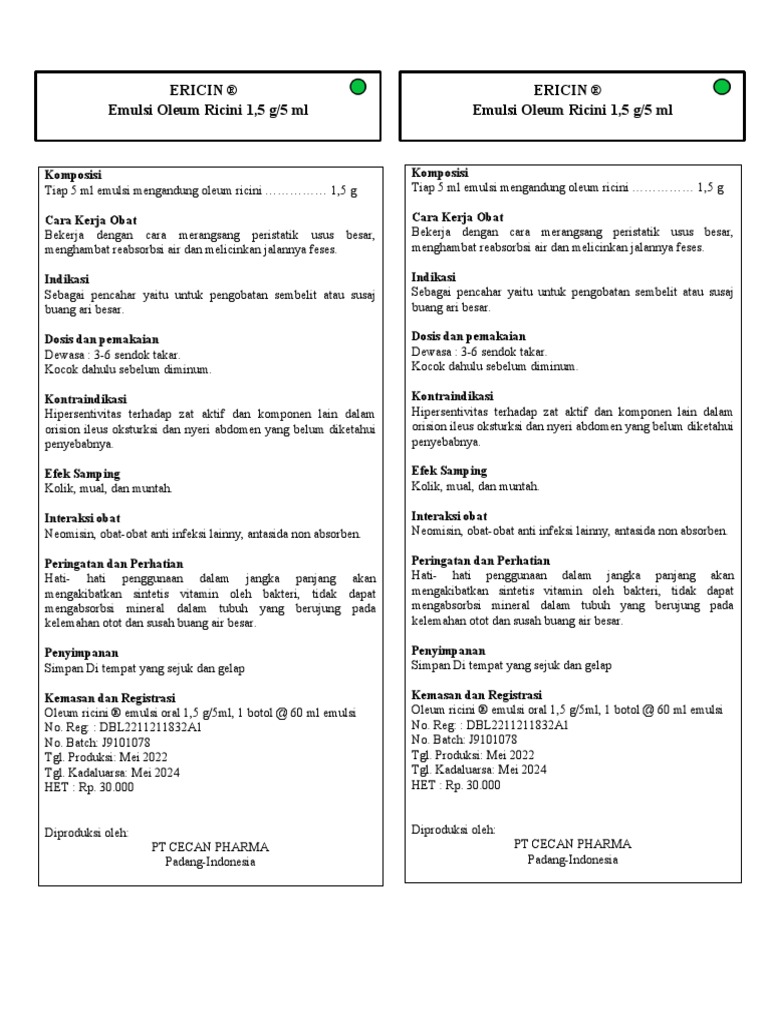 Brosur Oleum Ricini-2 | PDF