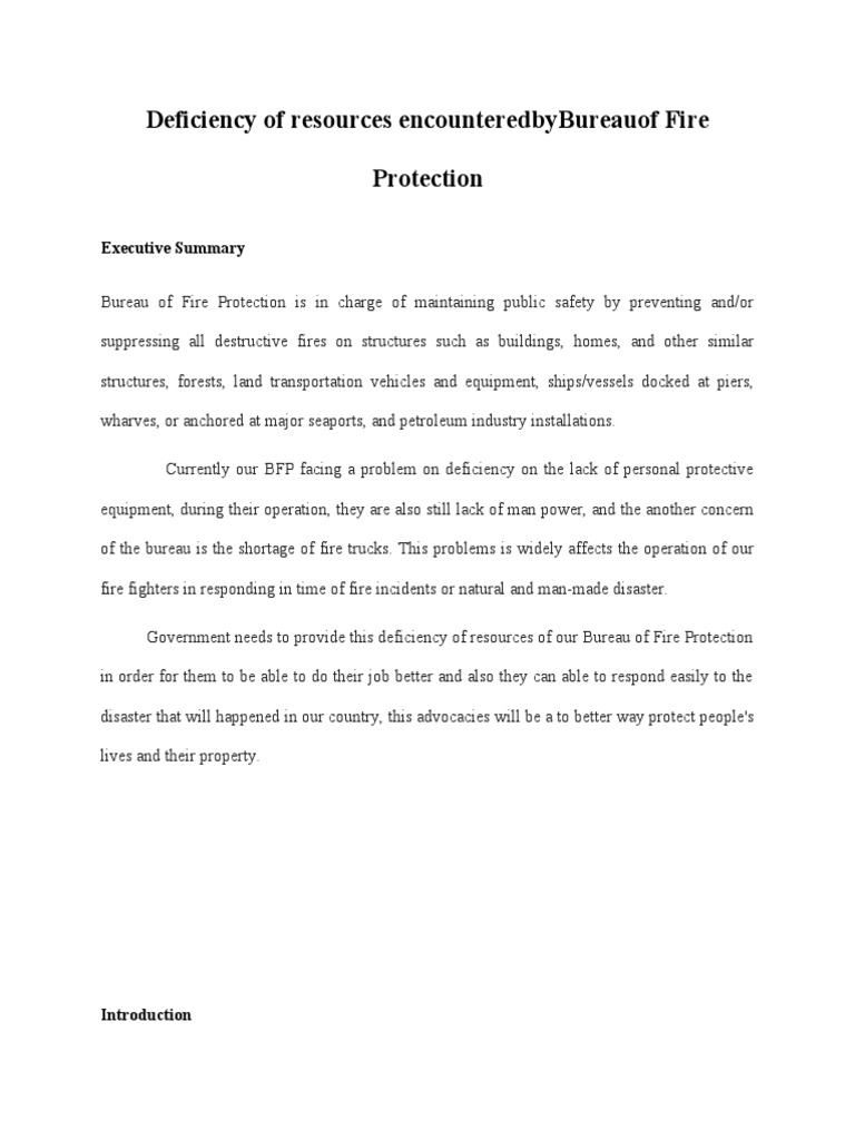 Case Study of BFP - Final | PDF | Firefighter | Firefighting