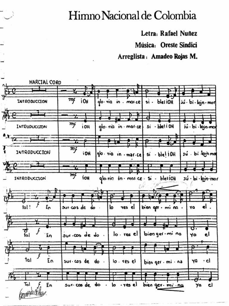HimnoNacional AmadeoRojas | PDF | Himnos nacionales | Canciones patrióticas