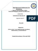 Informe - Las Organizaciones Escolares - Dimensiones y Caracteristicas